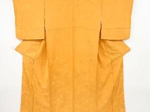 山に樹木模様織り出し色無地着物